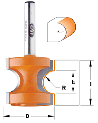 CMT Router Bit 854.509.11 CMT Bull Nose Router Bit, 1/2" radius, 1/2" shank 854.509.11